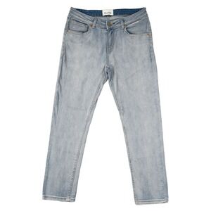 DU/ER All-Weather Denim Jeans Womens 28x28 Mid Rise Slim Straight Light Wash